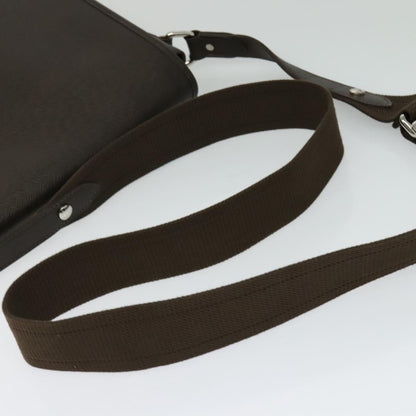 Louis Vuitton Andrei Messenger Bag Taiga Leather, BROWN, LEATHER, Shoulder bag