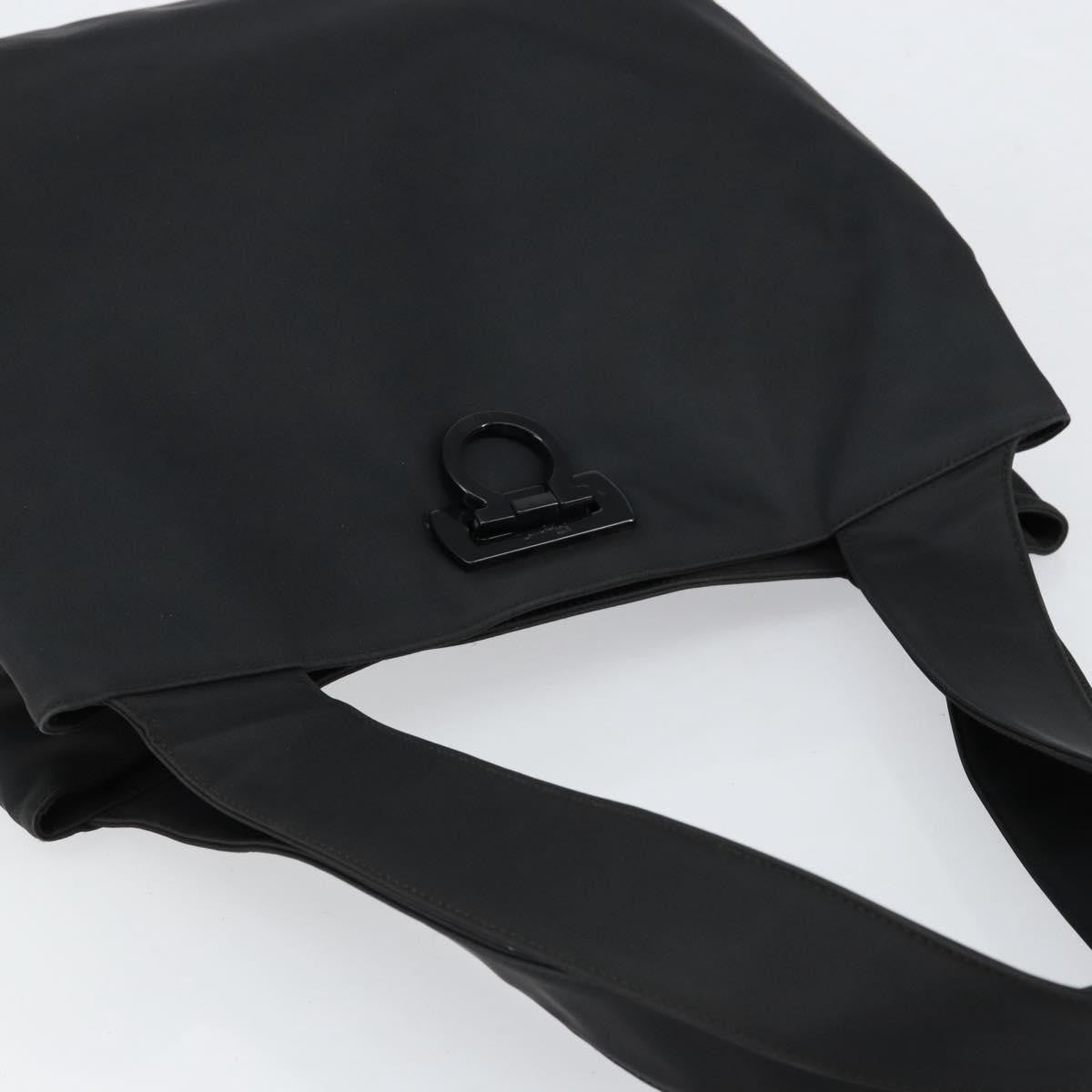 Salvatore Ferragamo Gancini Tote Nylon, BLACK, NYLON, Tote bag