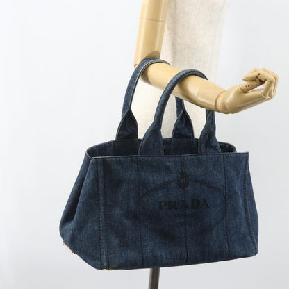 Prada Canapa Tote Denim, BLUE, CANVAS, Tote bag