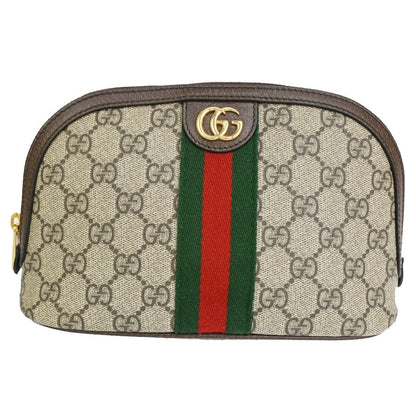 Gucci Ophidia Cosmetic Pouch GG Coated Canvas, BROWN, CANVAS, Toiletry Case