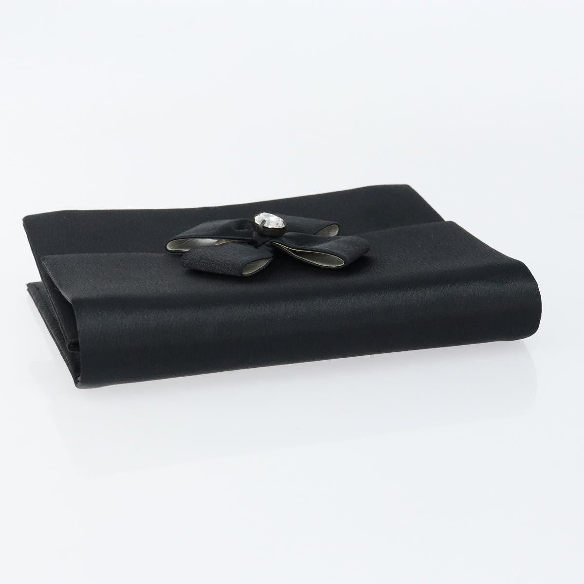 Saint Laurent Vintage Pouch Satin, BLACK, SATIN, Clutche & pouche