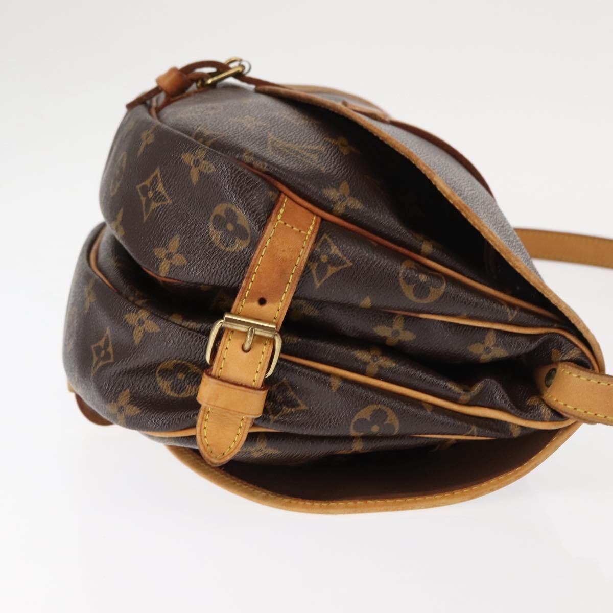 Louis Vuitton Saumur Handbag Monogram Canvas, BROWN, CANVAS, Shoulder bag