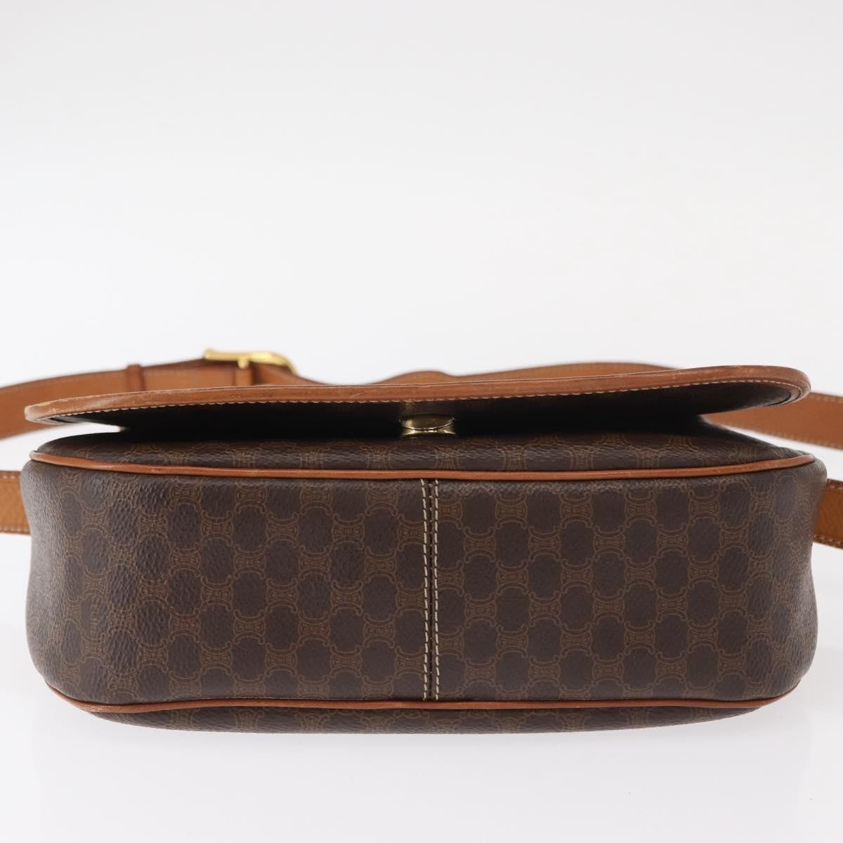 Celine Macadam Shoulder Bag Canvas, BROWN, CANVAS, Shoulder bag