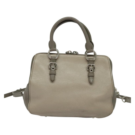 Miu Miu Madras Bowler Bag Leather, GRAY, LEATHER, Handbag