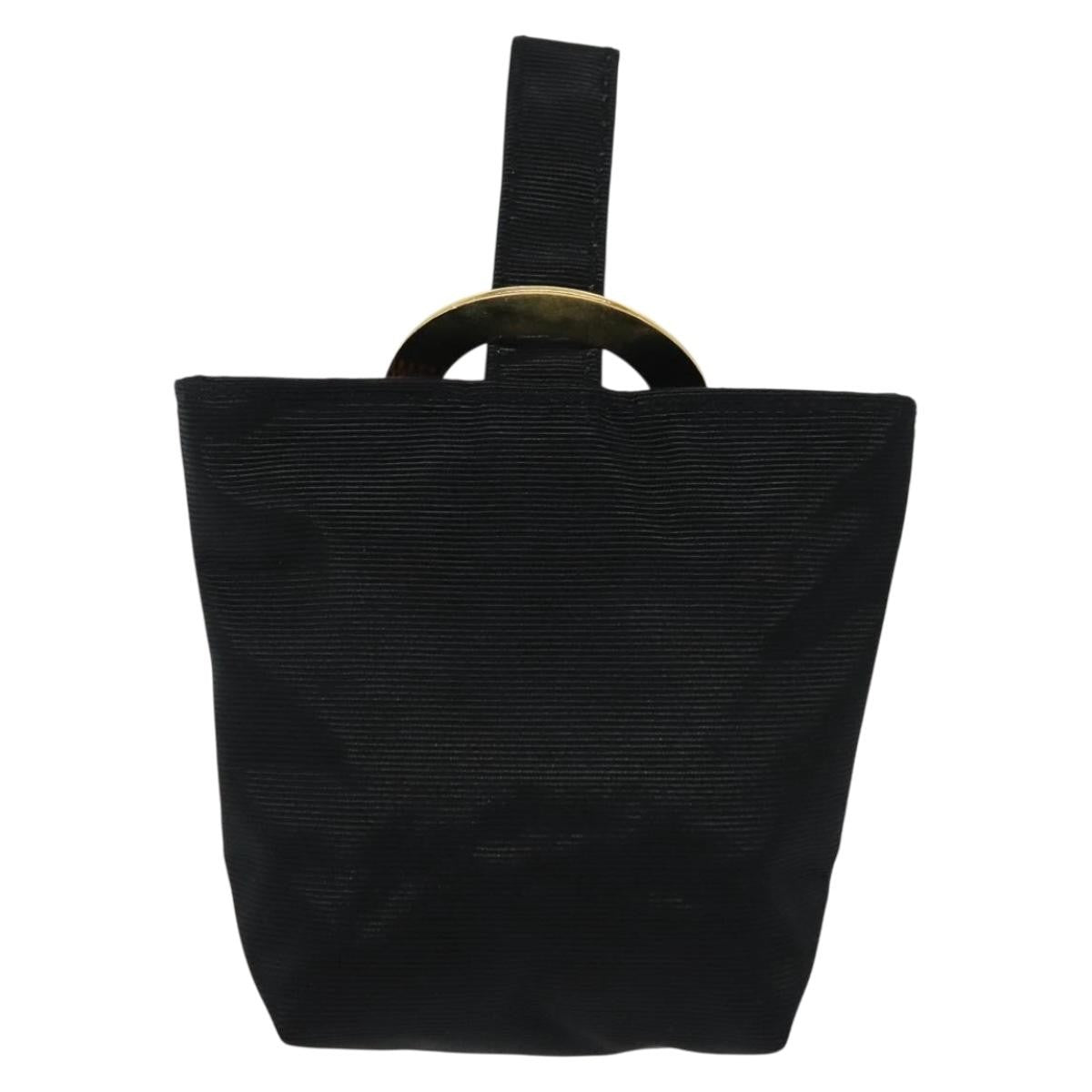 Celine Circle Logo Pouch Nylon, BLACK, NYLON, Clutche & pouche