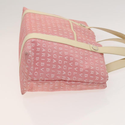 Bvlgari B.Zero1 Logomania Bag Canvas with Leather, PINK, CANVAS, Tote bag