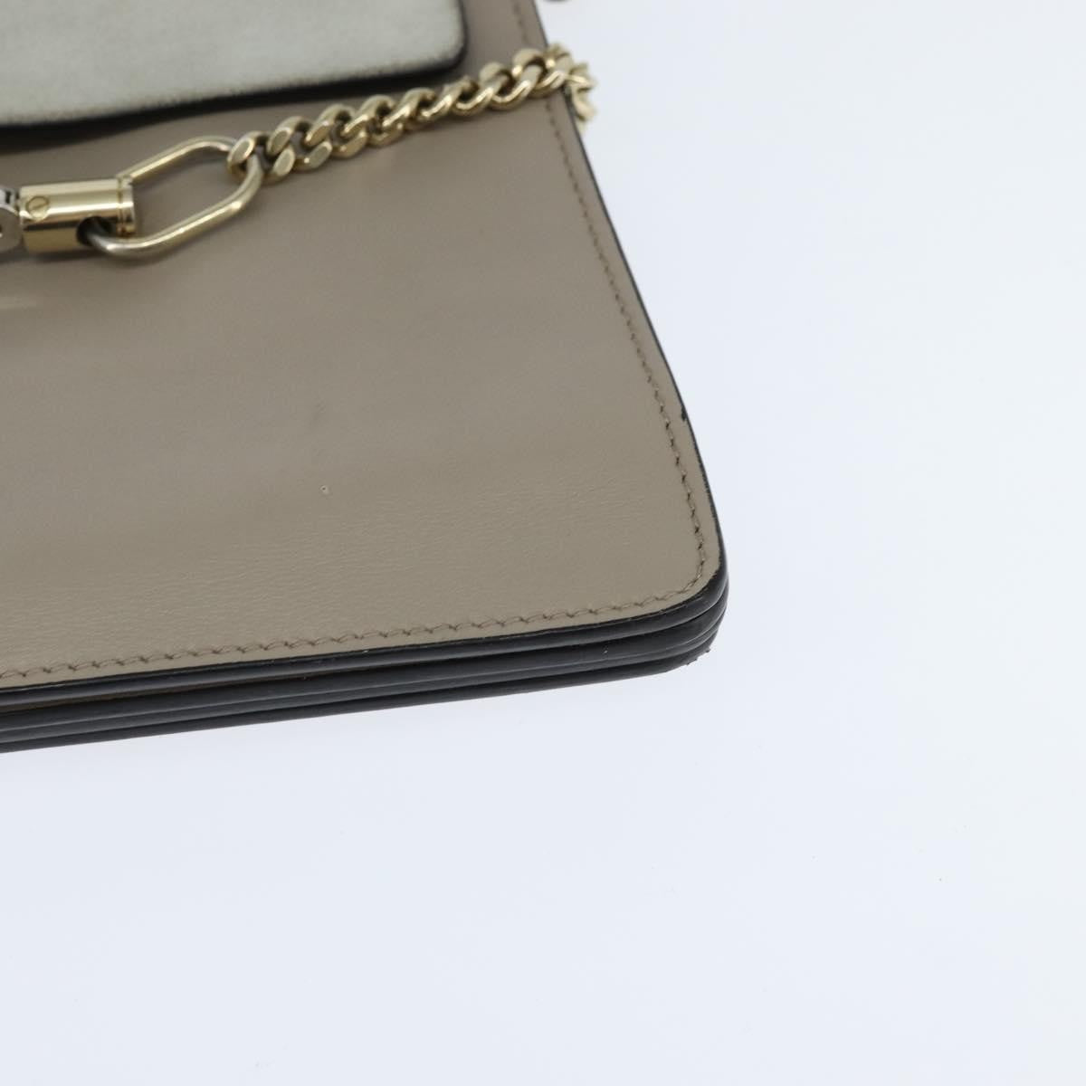 Chloe Faye Shoulder Bag Leather and Suede, Gray, Leather, Shoulder Bag