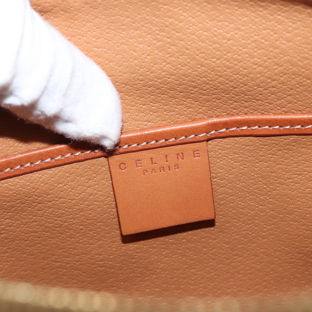 Celine Vintage Macadam Handbag Canvas, BROWN, CANVAS, Handbag