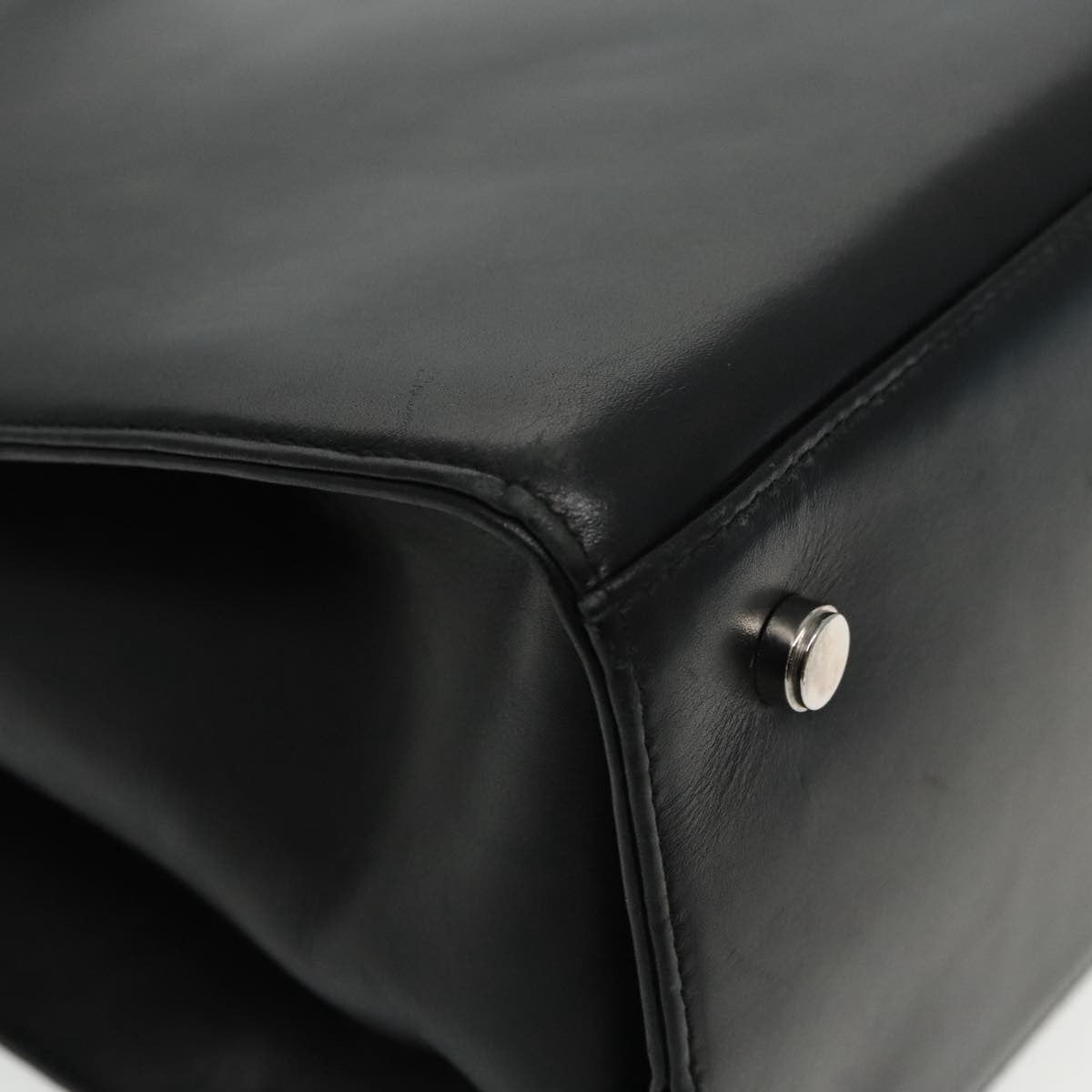 Salvatore Ferragamo Gancini Shoulder Bag Leather, BLACK, LEATHER, Tote bag