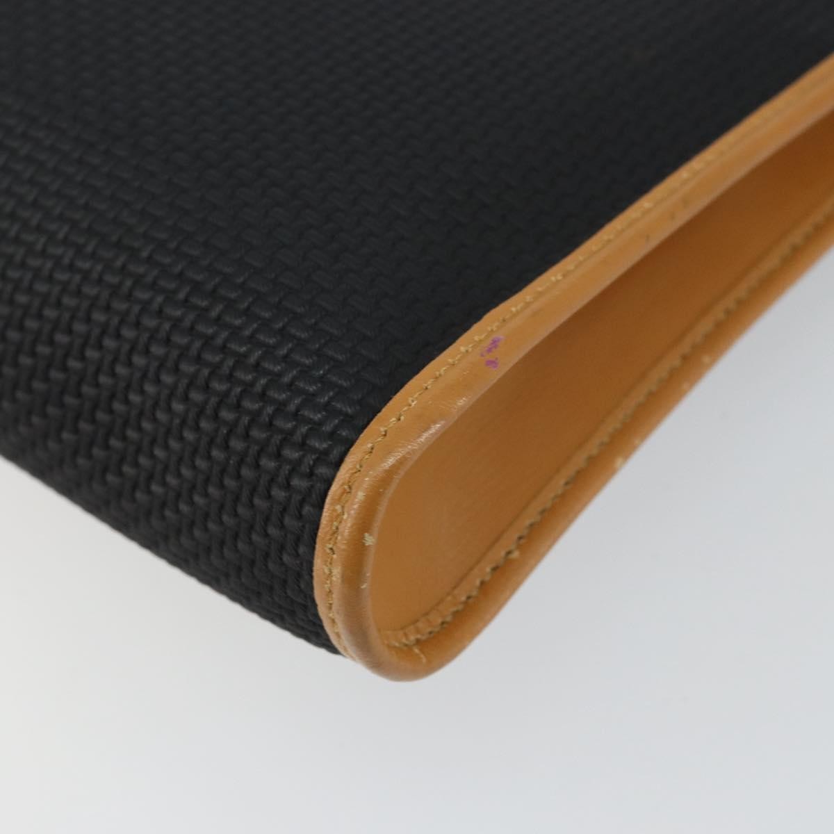 Saint Laurent Vintage Flap Crossbody Bag Coated Canvas with Leather, BLACK, PVC, Shoulder bag