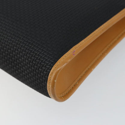 Saint Laurent Vintage Flap Crossbody Bag Coated Canvas with Leather, BLACK, PVC, Shoulder bag