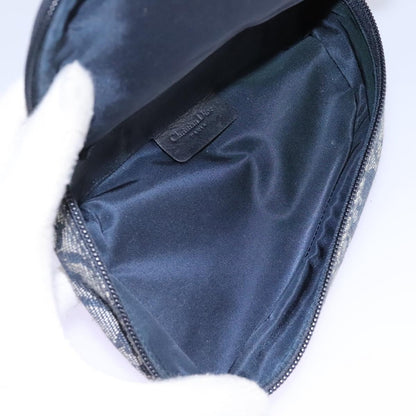 Christian Dior Saddle Zip Pouch Diorissimo Canvas, NAVY, CANVAS, Clutche & pouche