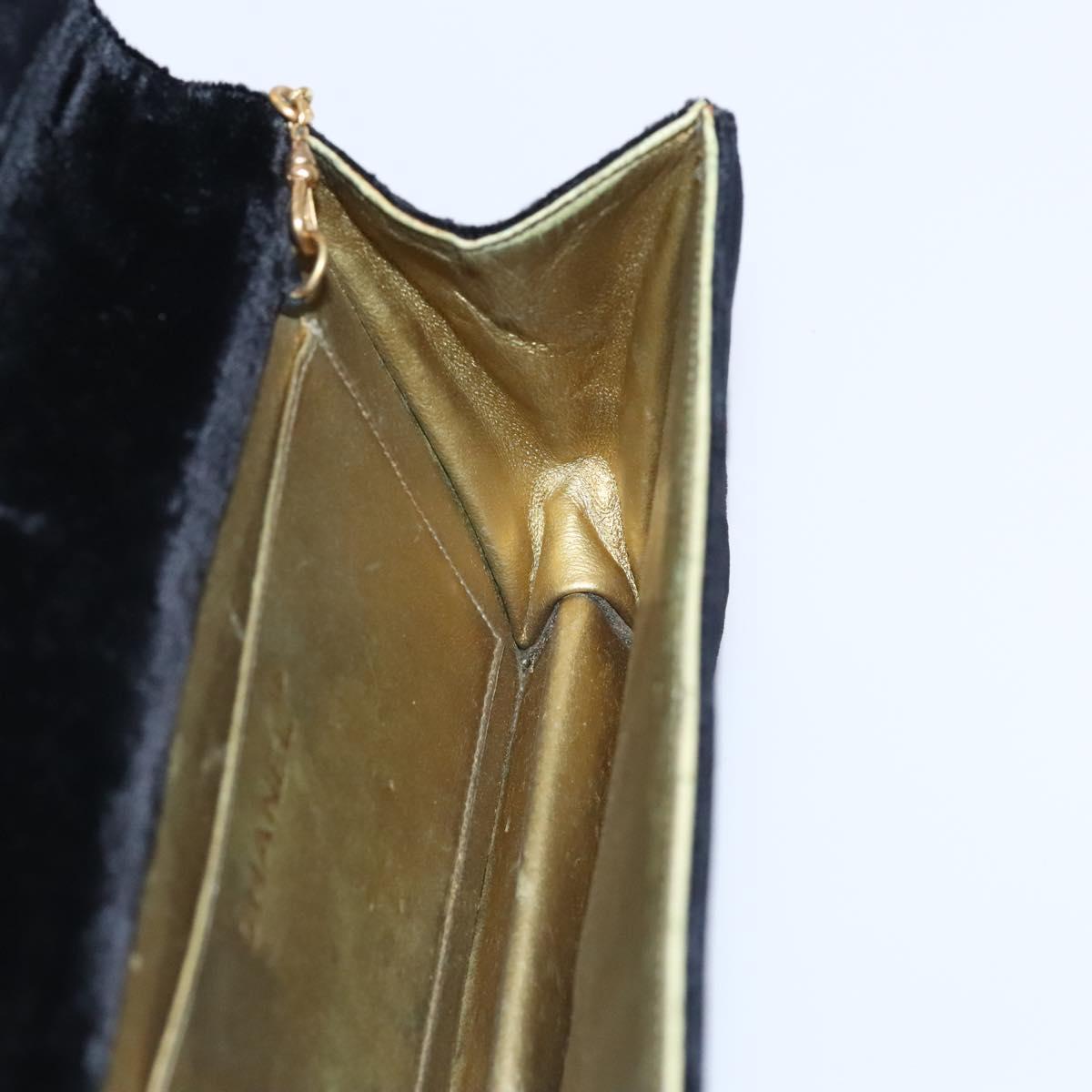Chanel Wallet on Chain Quilted Velvet, BLACK, VELVET, Shoulder bag