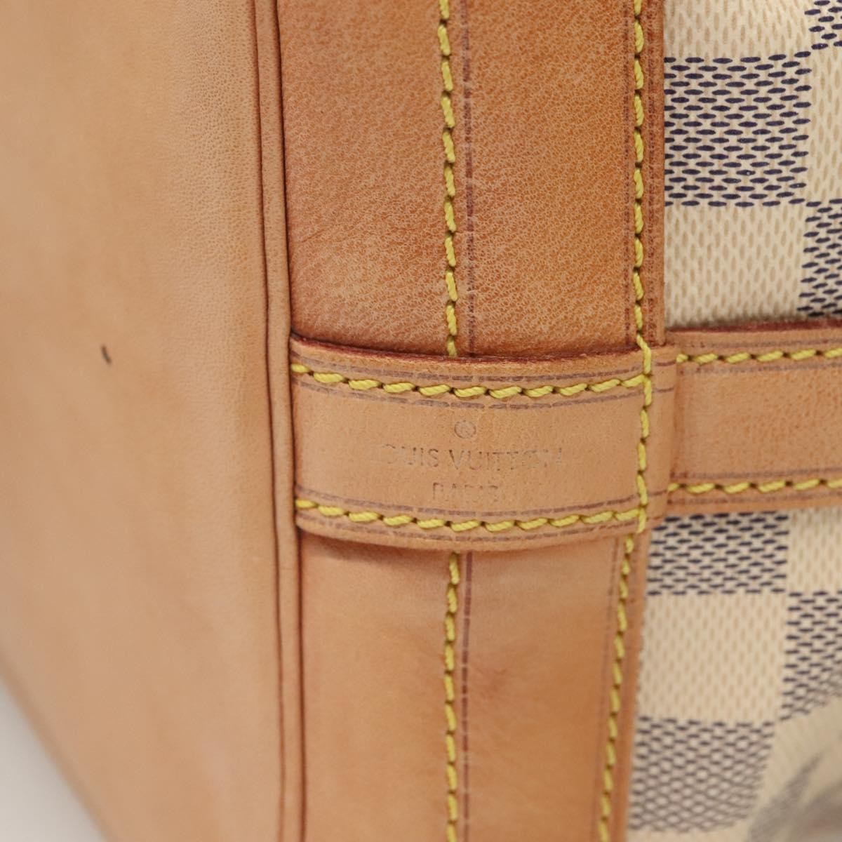 Louis Vuitton Noe Handbag Damier, WHITE, CANVAS, Shoulder bag