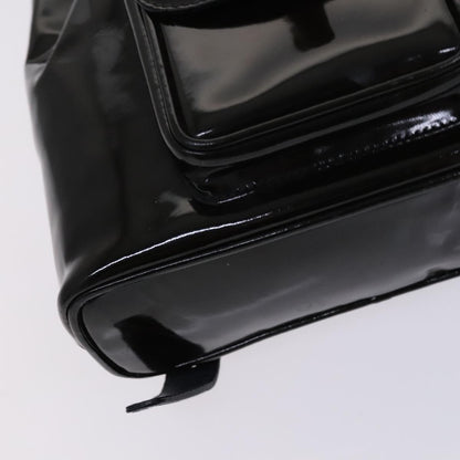 Gucci Vintage Bamboo Backpack Patent, Black, Patent Leather, Backpack