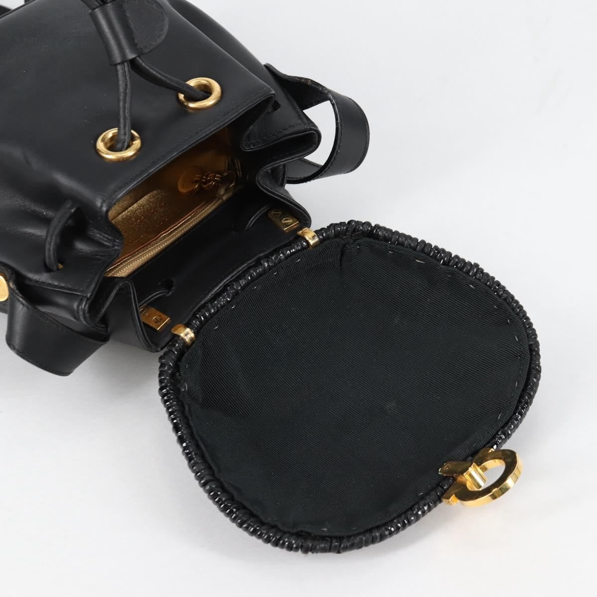 Salvatore Ferragamo Gancini Shoulder Bag Leather, BLACK, LEATHER, Shoulder bag