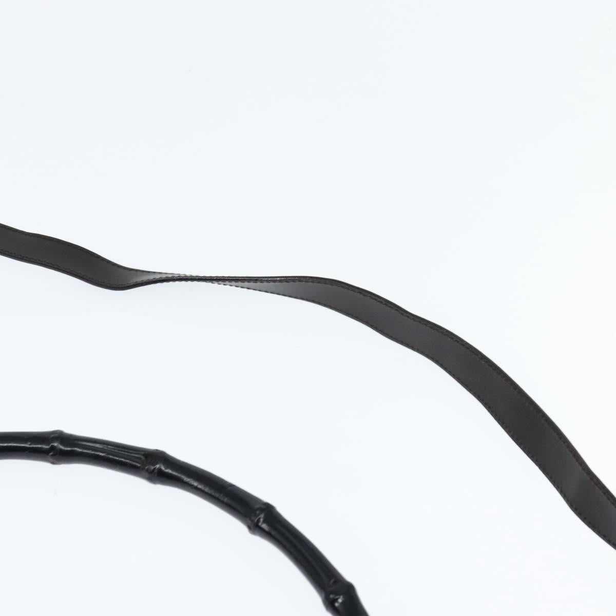 Gucci Vintage Bamboo Handle Bag Nylon, BROWN, NYLON, Handbag