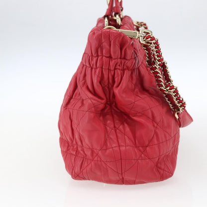 Christian Dior Delices Tote Cannage Quilt Leather, RED, LEATHER, Tote bag