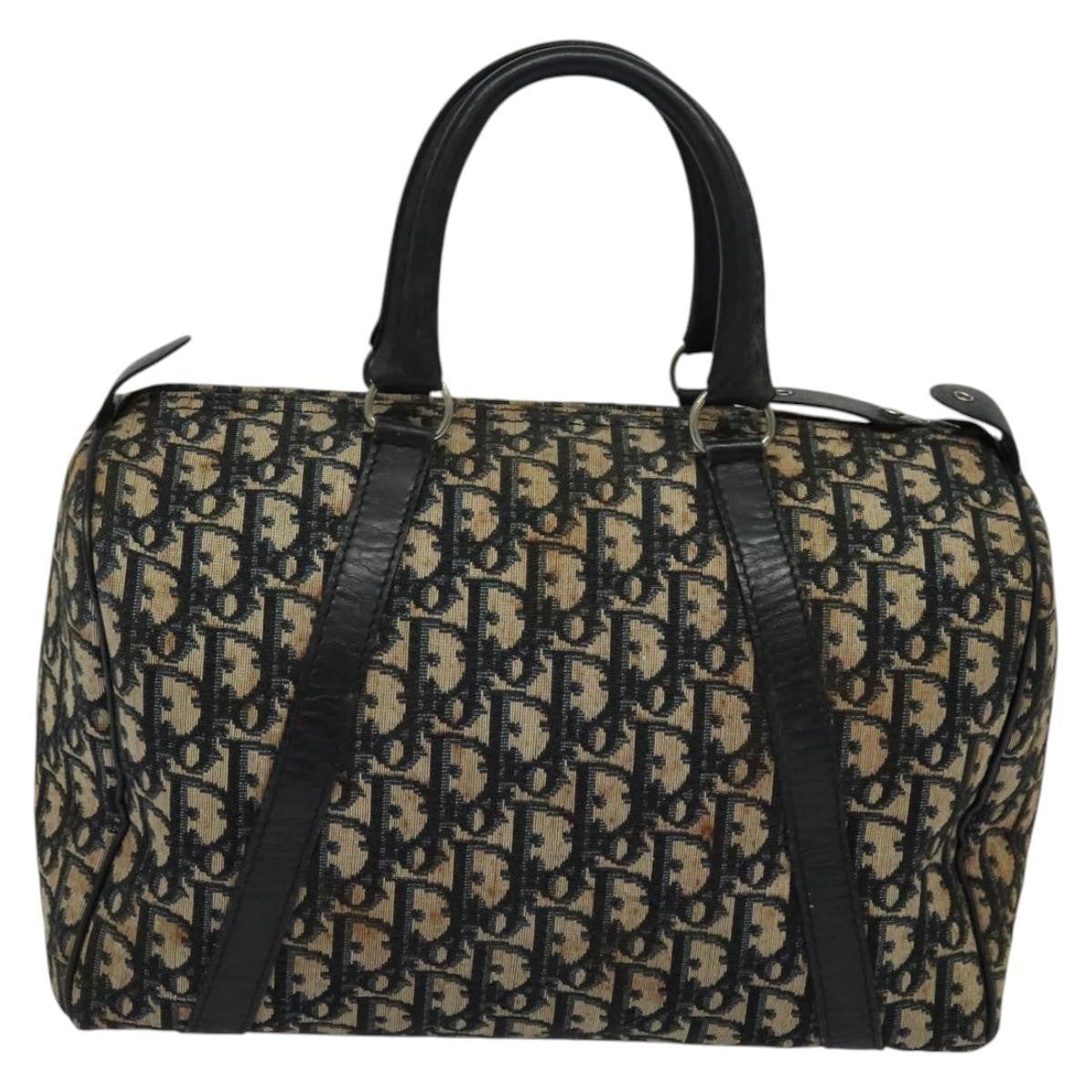 Christian Dior Vintage Trotter Boston Bag Diorissimo Canvas, NAVY, CANVAS, Handbag