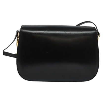Celine Shoulder Bag Leather, BLACK, LEATHER, Shoulder bag
