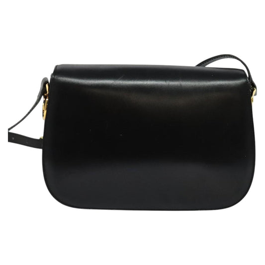 Celine Shoulder Bag Leather, BLACK, LEATHER, Shoulder bag