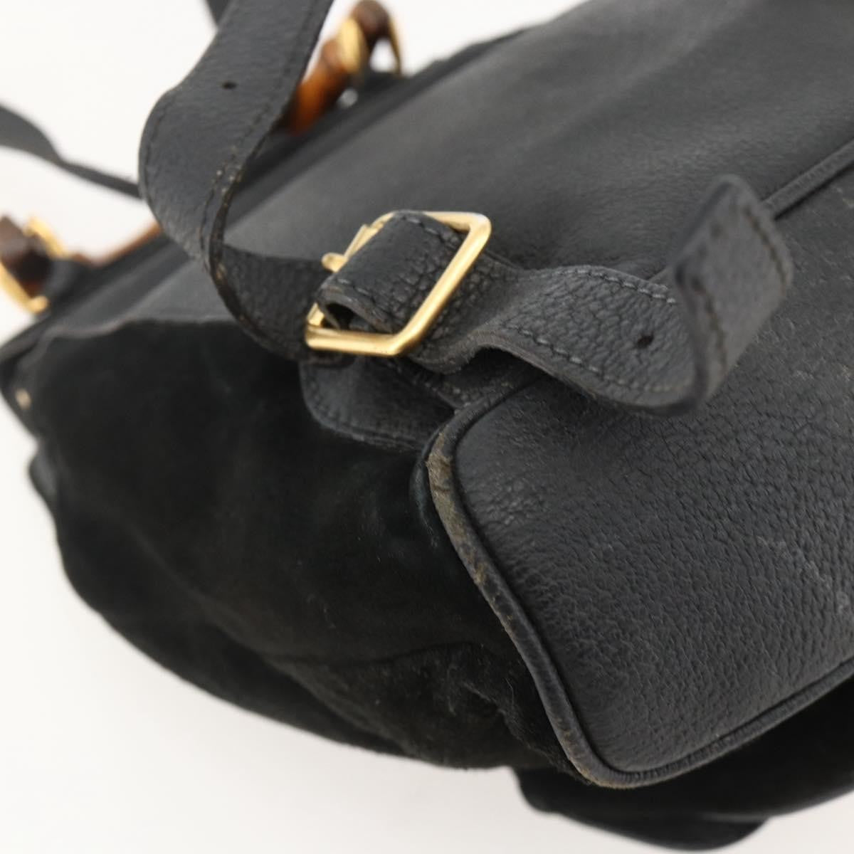 Gucci Gucci bamboo backpack daim, Black, Denim, Backpack