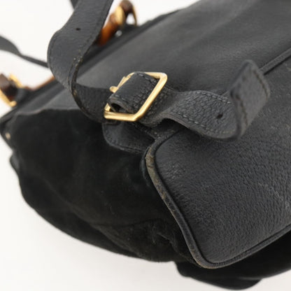 Gucci Gucci bamboo backpack daim, Black, Denim, Backpack
