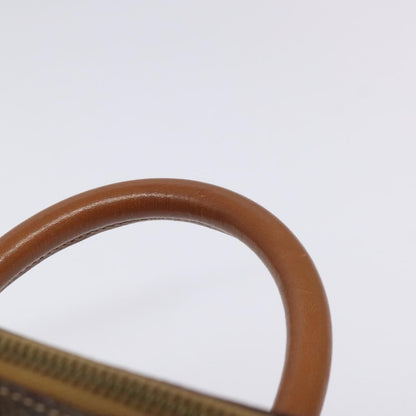 Celine Vintage Double Zip Vanity Case Macadam Coated Canvas, BROWN, CANVAS, Toiletry Case