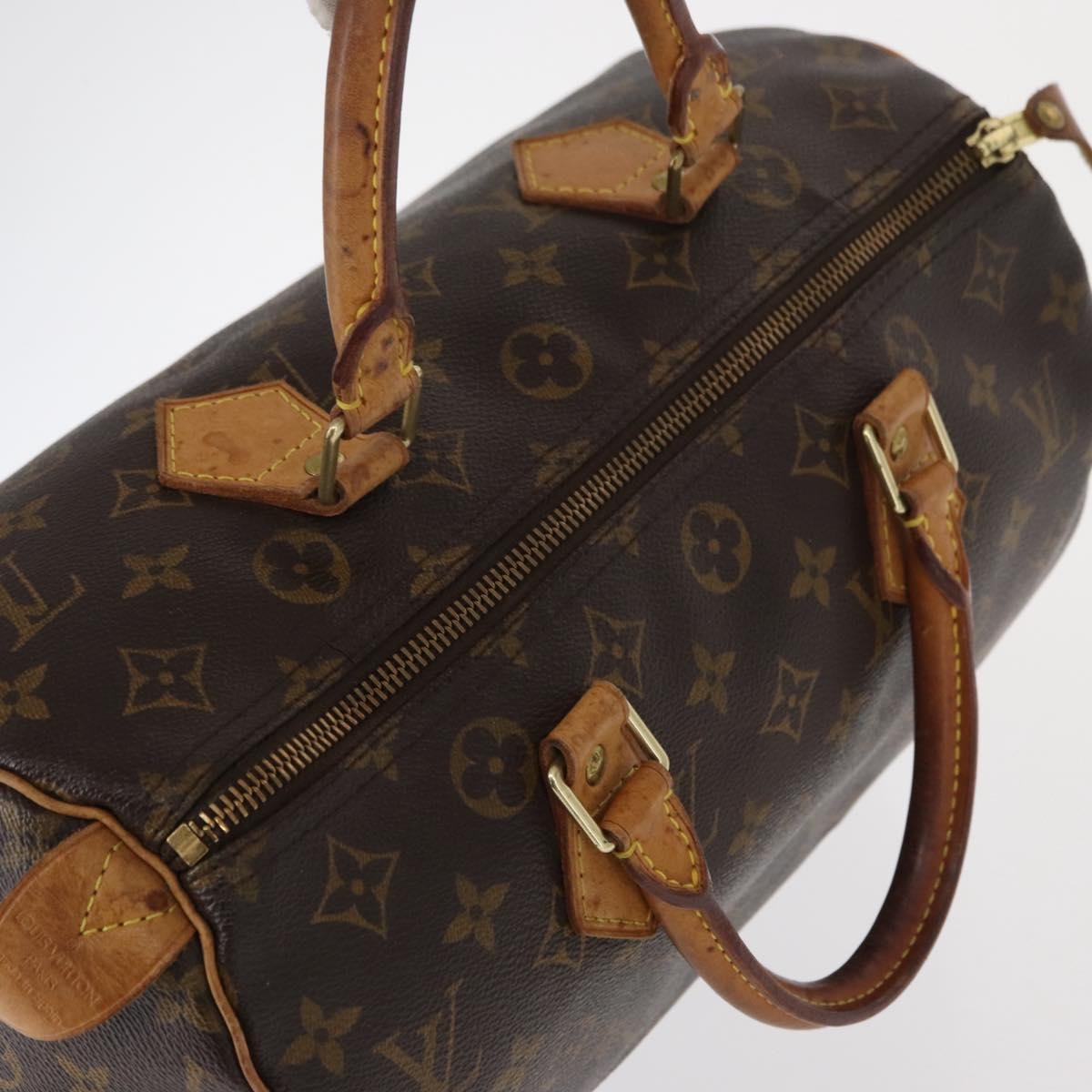 Louis Vuitton Speedy Handbag Monogram Canvas, BROWN, CANVAS, Travel bag