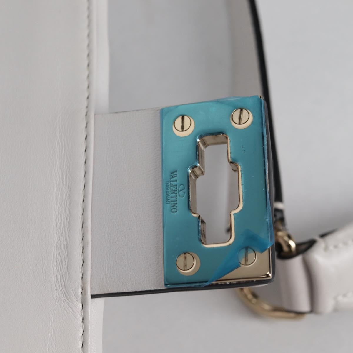 Valentino Garavani VLTN Candystud Top Handle Bag Printed Leather, WHITE, LEATHER, Handbag