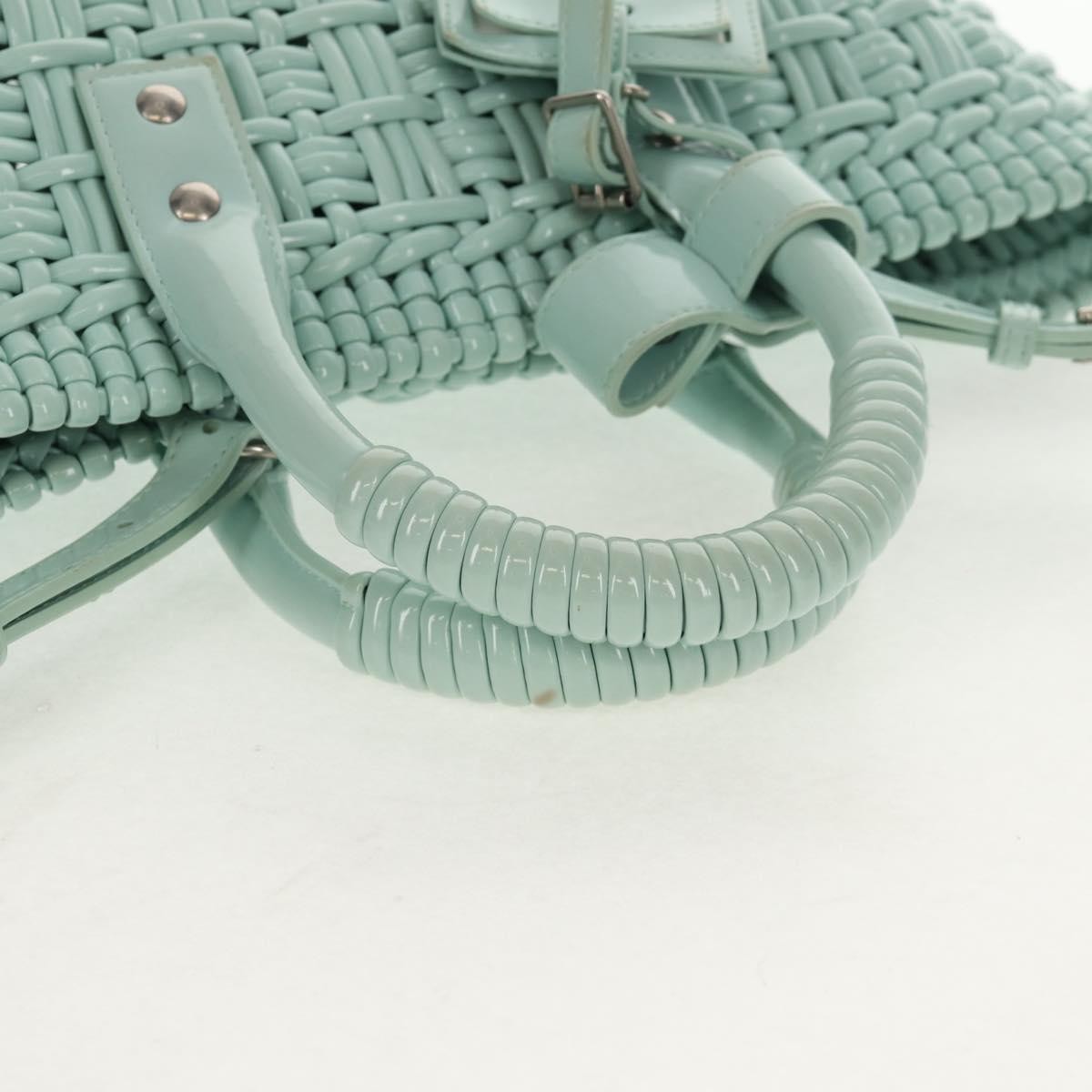 Balenciaga Bistro Panier Bag Woven Faux Leather, GREEN, RUBBER, Tote bag