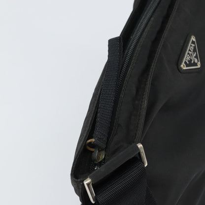 Prada Flat Messenger Bag Tessuto, BLACK, NYLON, Shoulder bag