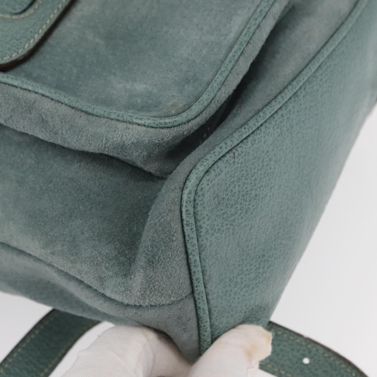 Gucci Vintage Bamboo Backpack Suede, TURQUOISE, SUEDE, Backpack