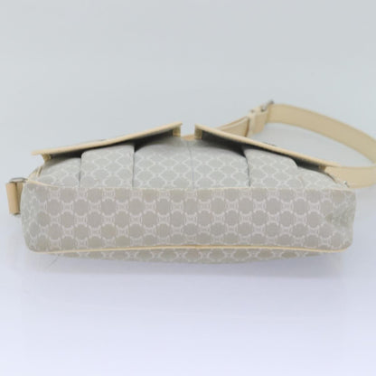 Celine Vintage Macadam Shoulder Bag Canvas and Leather, GRAY, CANVAS, Shoulder bag