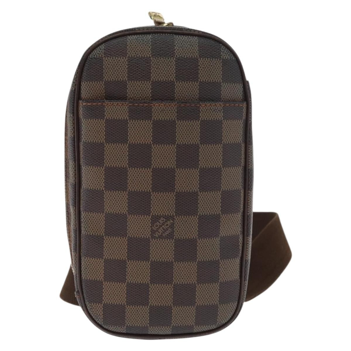 Louis Vuitton Pochette Gange Damier, BROWN, CANVAS, Clutche & pouche