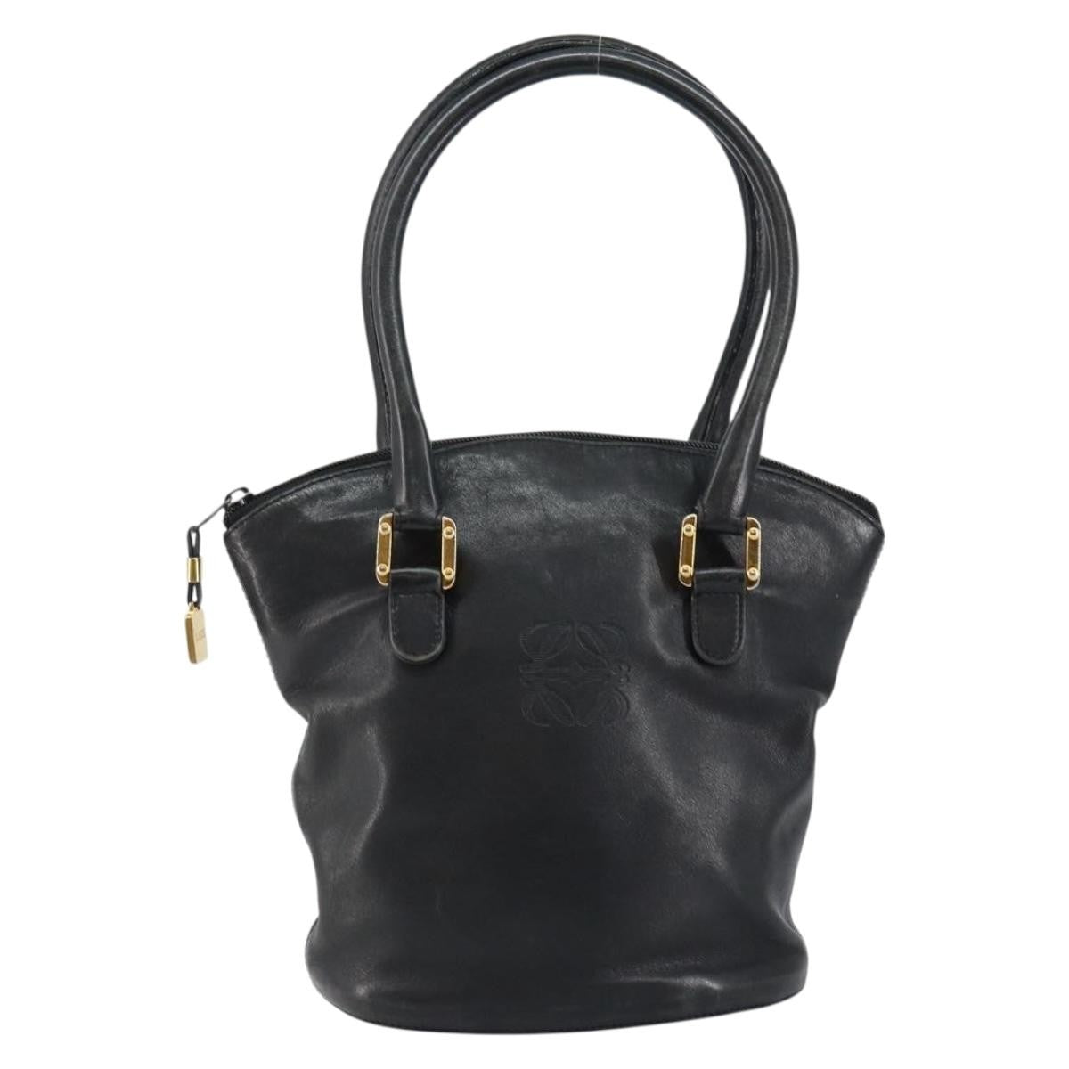 Loewe Anagram handbag Leather, BLACK, LEATHER, Handbag