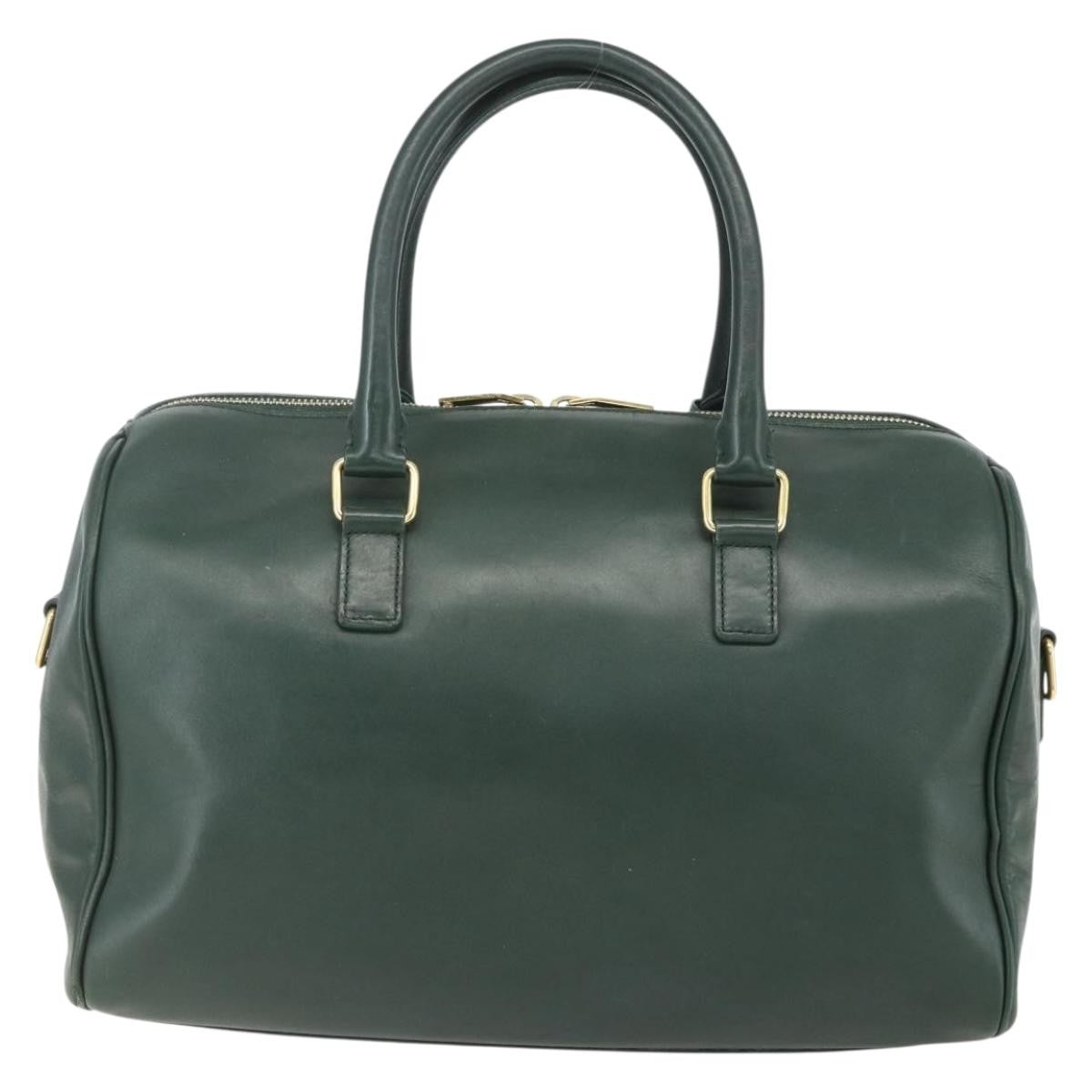 Saint Laurent Classic Duffle Bag Leather, GREEN, LEATHER, Travel bag