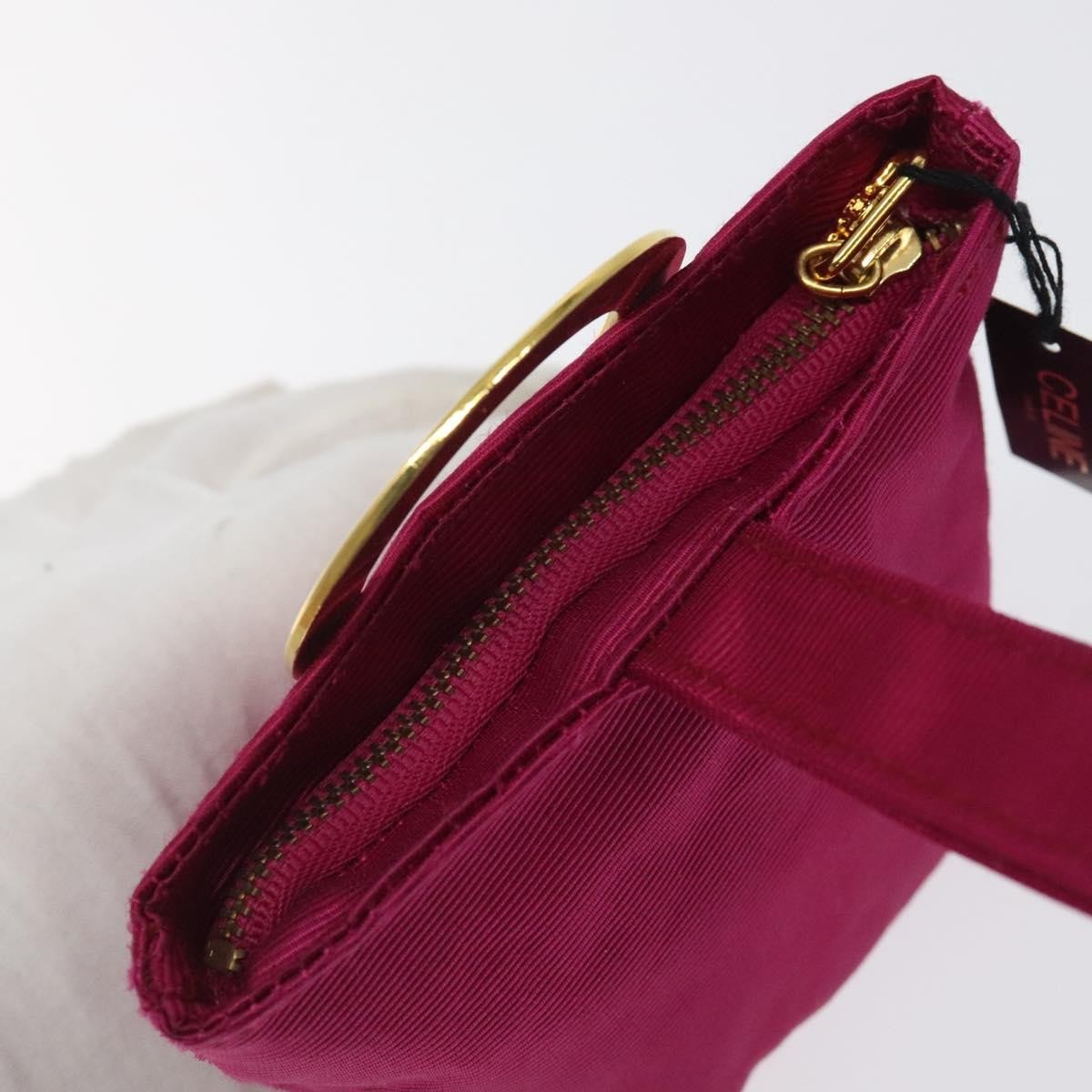 Celine Circle Logo Pouch Nylon, PINK, NYLON, Clutche & pouche