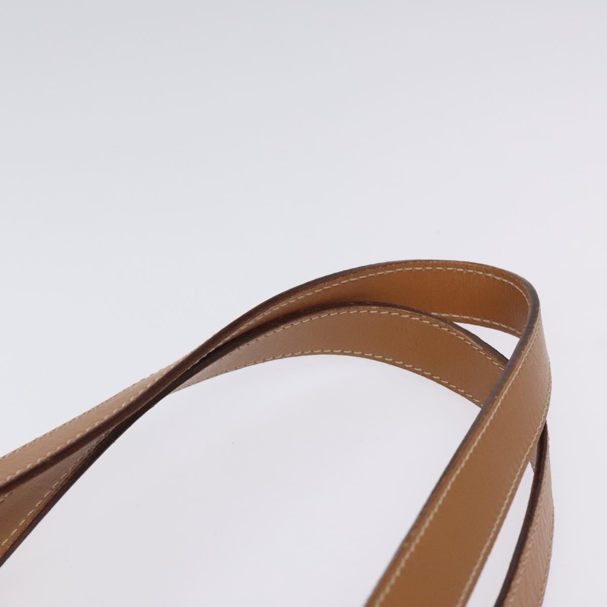 Celine Vintage Macadam Shoulder Bag Canvas and Leather, BEIGE, CANVAS, Shoulder bag