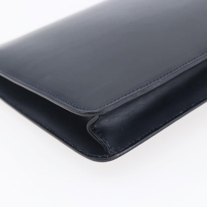 Celine Clutch Bag Leather, NAVY, LEATHER, Clutche & pouche