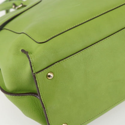 Salvatore Ferragamo Virna Satchel Leather, GREEN, LEATHER, Handbag