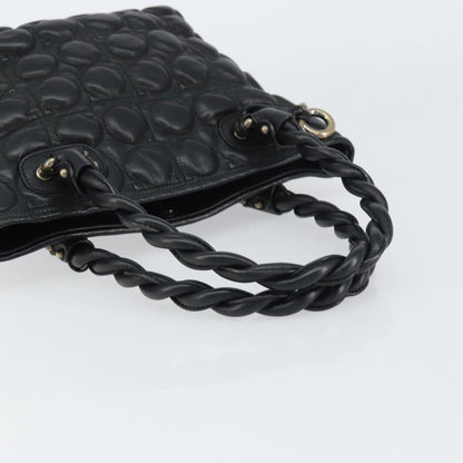 Salvatore Ferragamo Gancini handbag Leather, BLACK, LEATHER, Handbag