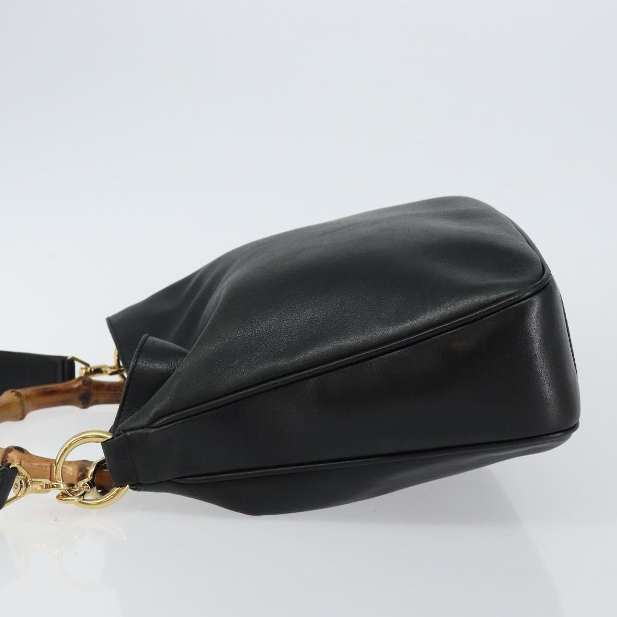 Gucci Diana NM Bamboo Shoulder Bag Leather, BLACK, LEATHER, Shoulder bag