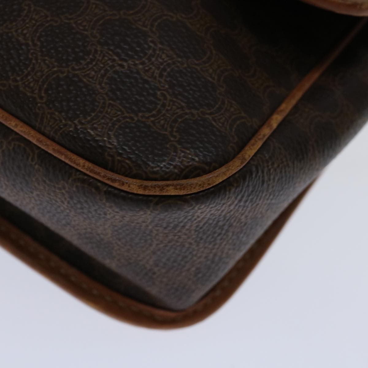 Celine Macadam Shoulder Bag Canvas, BROWN, PVC, Shoulder bag