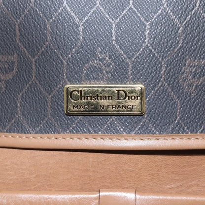 Christian Dior Vintage Honeycomb Flap Crossbody Bag Canvas and Leather, BLACK, CANVAS, Crossbody bag