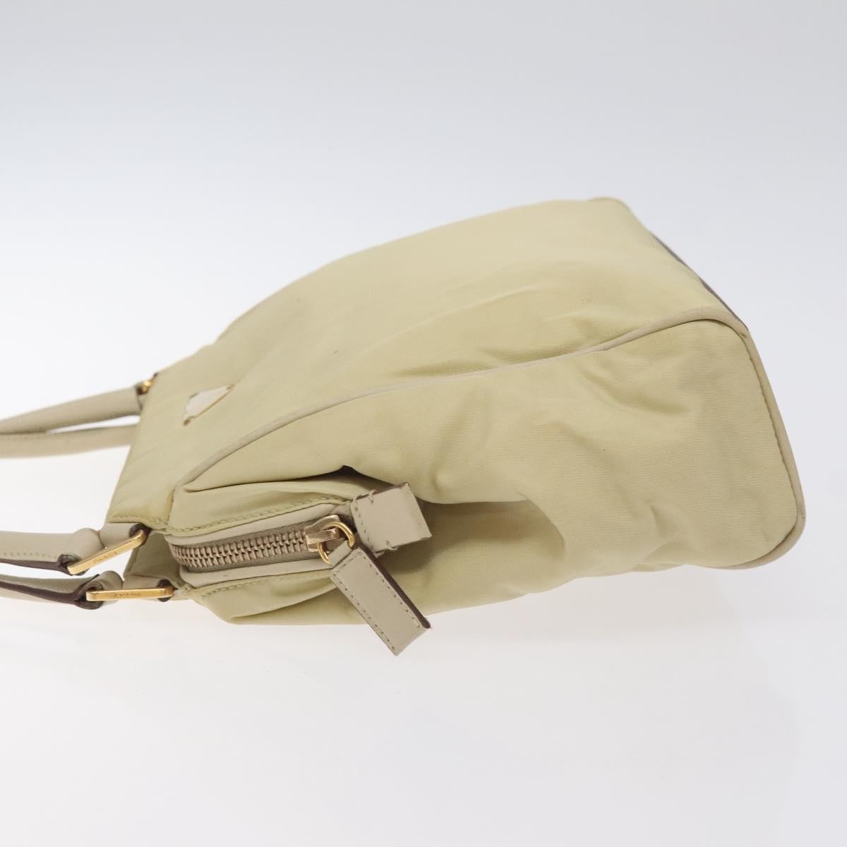 Prada Vintage Zip Handbag Tessuto, BEIGE, NYLON, Handbag