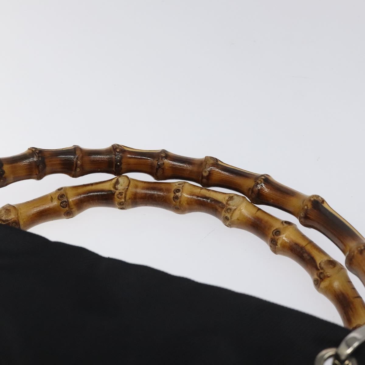 Gucci Bamboo Top Handle Tote Nylon, BLACK, NYLON, Tote bag