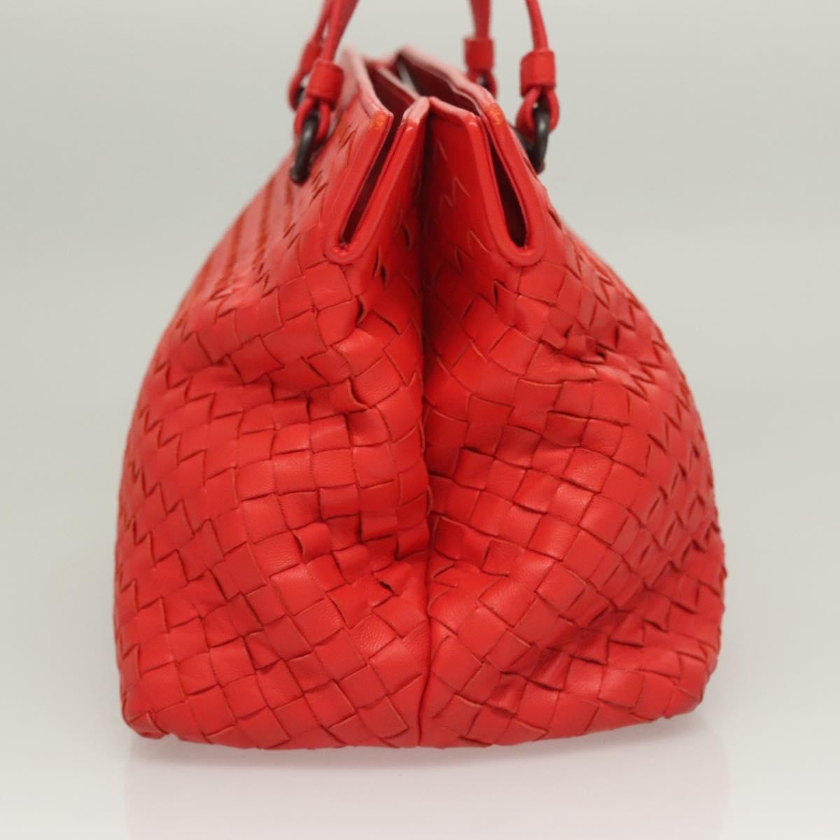 Bottega Veneta Open Shopping Tote Intrecciato Nappa, RED, LEATHER, Tote bag