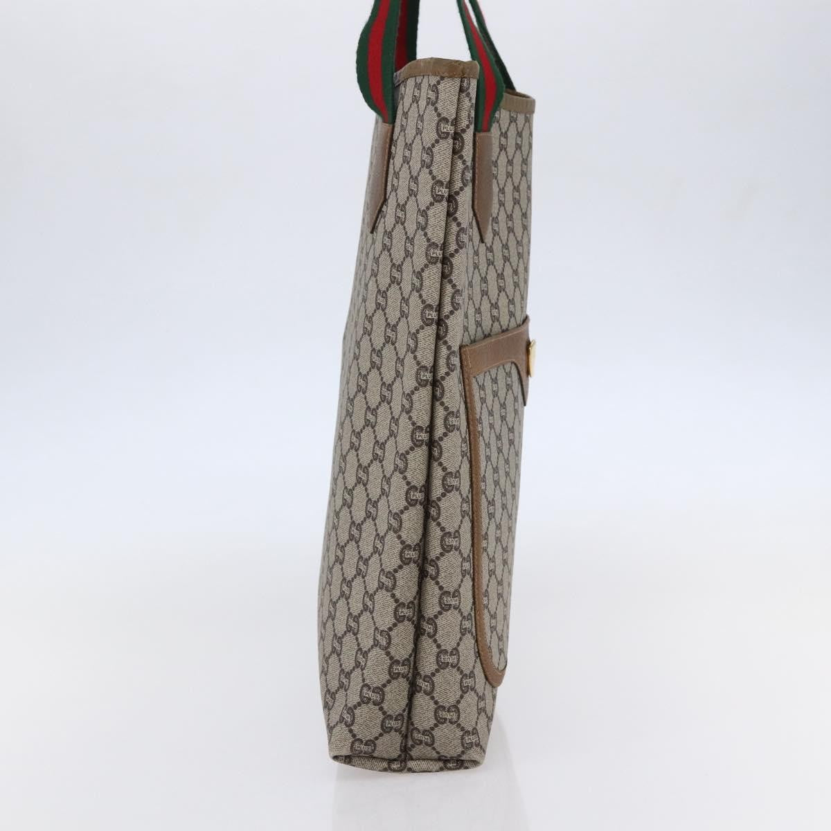 Gucci Vintage Web Strap Tote GG Coated Canvas, BEIGE, CANVAS, Tote bag