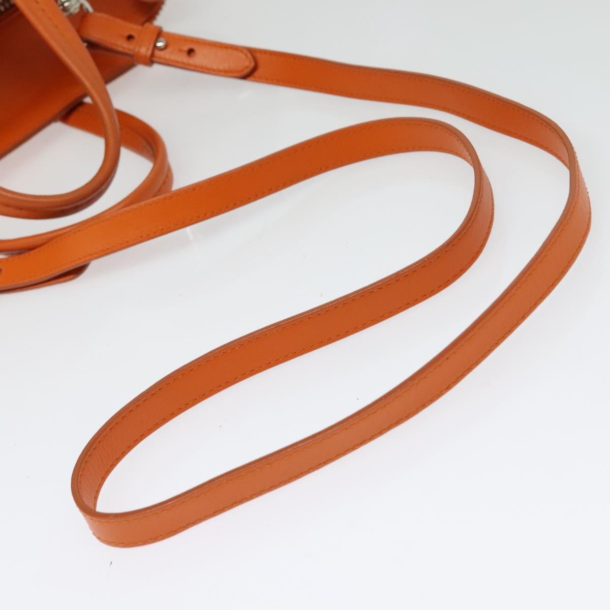 Salvatore Ferragamo Gancini handbag Canvas and Leather, ORANGE, CANVAS, Handbag